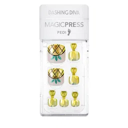 Dashing Diva Women Gold-Toned & Green Magicpress Juicy Pineapple Pedicure Set-20