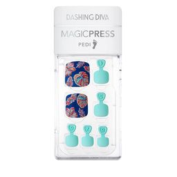 Dashing Diva Women Blue & Sea Green Magicpress Paisley Dress Pedicure Set-19