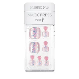 Dashing Diva Women Pink & Blue Magicpress Milky Way Pedicure Set-image-11