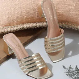 Bruno Manetti Textured PU Party Block Sandals-7