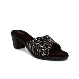 Action Embellished Suede Block Heels-43