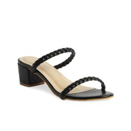 ERIDANI Women Black Textured Block Heels-picture-8