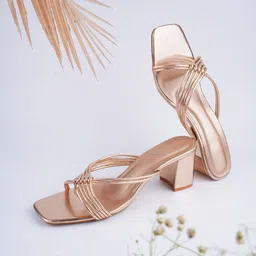 Try Me Knotted Cross Strap Open Toe Block Heels-13