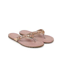 FABBMATE Embellished Open Toe T-Strap Flats-14