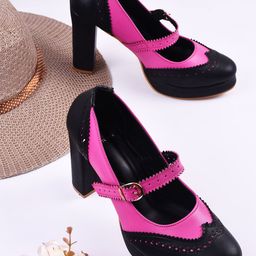 THE WHITE POLE Colourblocked Platform Heel Pumps-40