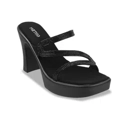 Metro Embellished Open Toe Platform Heels-82