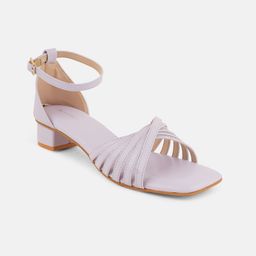 Mast & Harbour Purple Open Toe Block Heels image 2