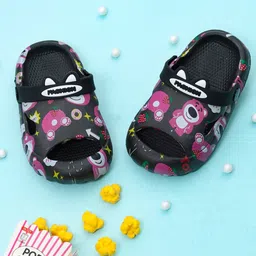 Yellow Bee Unisex Kids Black & Pink Clogs Sandals-image-25