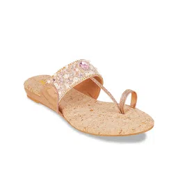 Mochi Women Beige Embellished Wedges-49