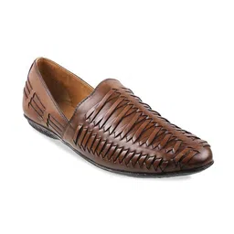 DAVINCHI Men Brown Leather Shoe-Style Sandals-image-37