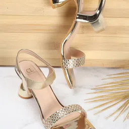 Carlton London Embellished Open Toe Block Heels-4
