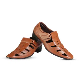 Bxxy Men Ethnic PU Elevator Shoe-Style Sandals-image-13