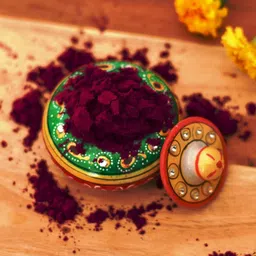 CRAFTAM Red & Green Printed Haldi Kumkum Box image 5
