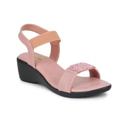 Luxyfeel Printed Open Toe Wedges With Backstrap image 3