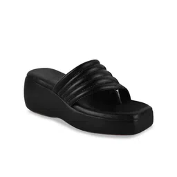Try Me Textured Open Toe Flatform Heels image 3