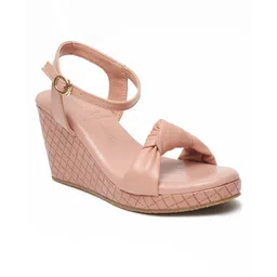 Bruno Manetti Textured Open Toe Wedges With Bows image 5