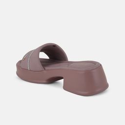 Mast & Harbour Mauve Embellished Open Toe Platform Heels image 5