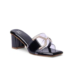 TWIN TOES Embellished Comfortable Open Toe Block Heels image 2