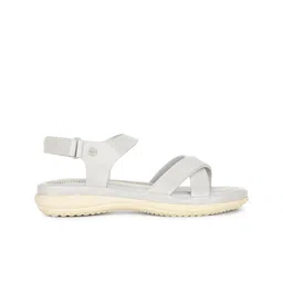bata comfit Bata Cross Strap Open-Toe Flats With Velcro Closure image 5