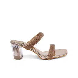 FABBHUE Peep Toes Slip On Block Heels image 4
