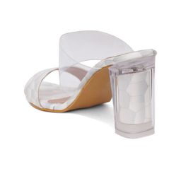 FABBHUE Peep Toes Slip On Block Heels image 3