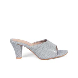 FABBHUE Textured Open Toe Block Heels image 4