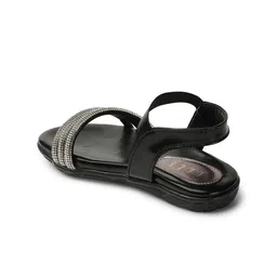 ELLE Embellished Open Toe Flats With Backstrap image 3