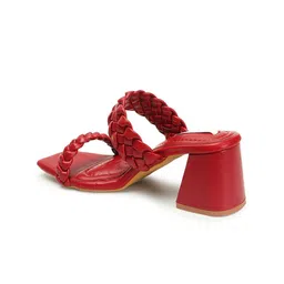 ELLE Textured Double Strap Block Heels image 3