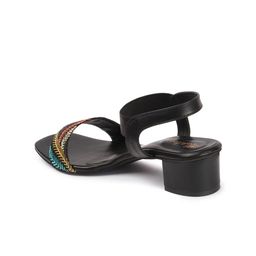 Picktoes Textured Open Toe Backstrap Block Heels image 3
