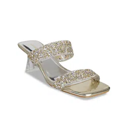 Metro Embellished Open Toe Block Heels image 4