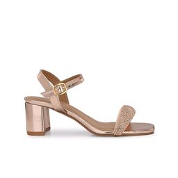 Delize Embellished Leather Block Heels With Backstrap image 2