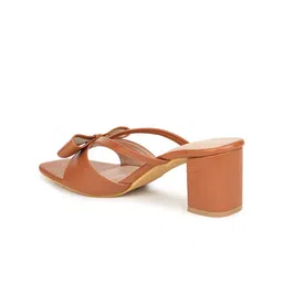 Shezone Bow Detail Open Toe Block Heels image 5