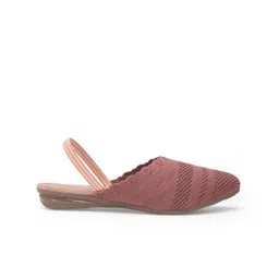 DEAS Textured Pointed Toe Ballerinas With Backstrap image 3
