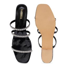 FABBHUE Open Toes Slip On Block Heels image 3