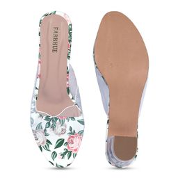FABBHUE Printed Open Toe Block Heels image 3