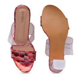 FABBHUE Open Toes Slip On Block Heels image 5
