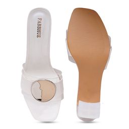 FABBHUE Peep Toes Slip On Block Heels image 3