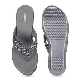 Mochi Embellished Open Toe Wedge Heels image 4