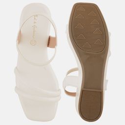 Mast & Harbour White Open Toe Backstrap Wedge Heels image 3