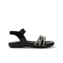 ELLE Embellished Open Toe Flats With Backstrap image 4