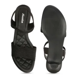 Bata Textured Open Toe Backstrap Block Heels image 3