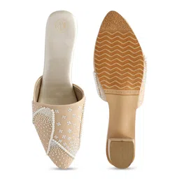 NR By Nidhi Rathi Embellished Pointed Toe Block Mules image 2