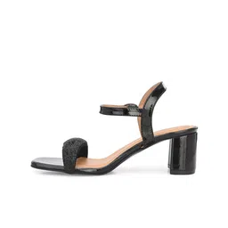Delize Embellished Leather Block Heels With Backstrap image 5