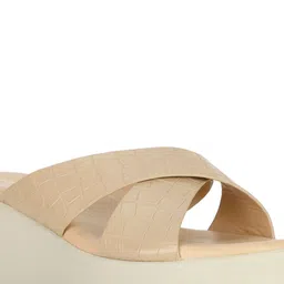 Bata Textured Open Toe Wedge Heels image 5