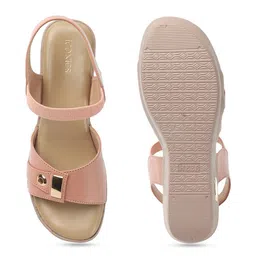 ICONICS Open Toe Wedge Heels With Ankle Loop image 5