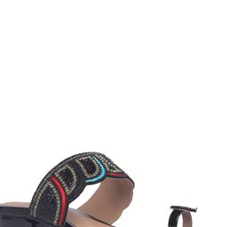 Bata Embellished Open Toe Leather Block Heels image 5