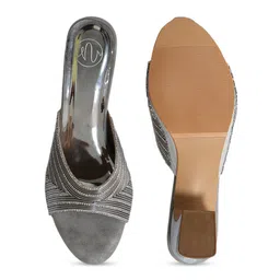 NR By Nidhi Rathi Embellished Pointed Toe Block Mules image 2