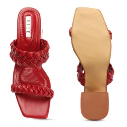 ELLE Textured Double Strap Block Heels image 4