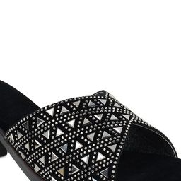 Action Embellished Suede Open Toe Block Heels image 3