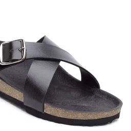 REFOAM Cross Straps Buckled Open Toe Flats image 3
